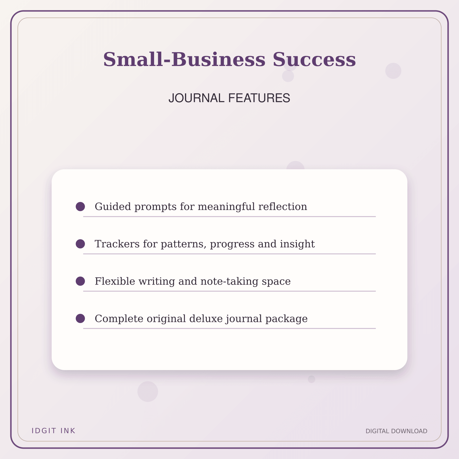 Idgit Ink Small-Business Success deluxe journal and planner bundle — journal prompts and reflection features