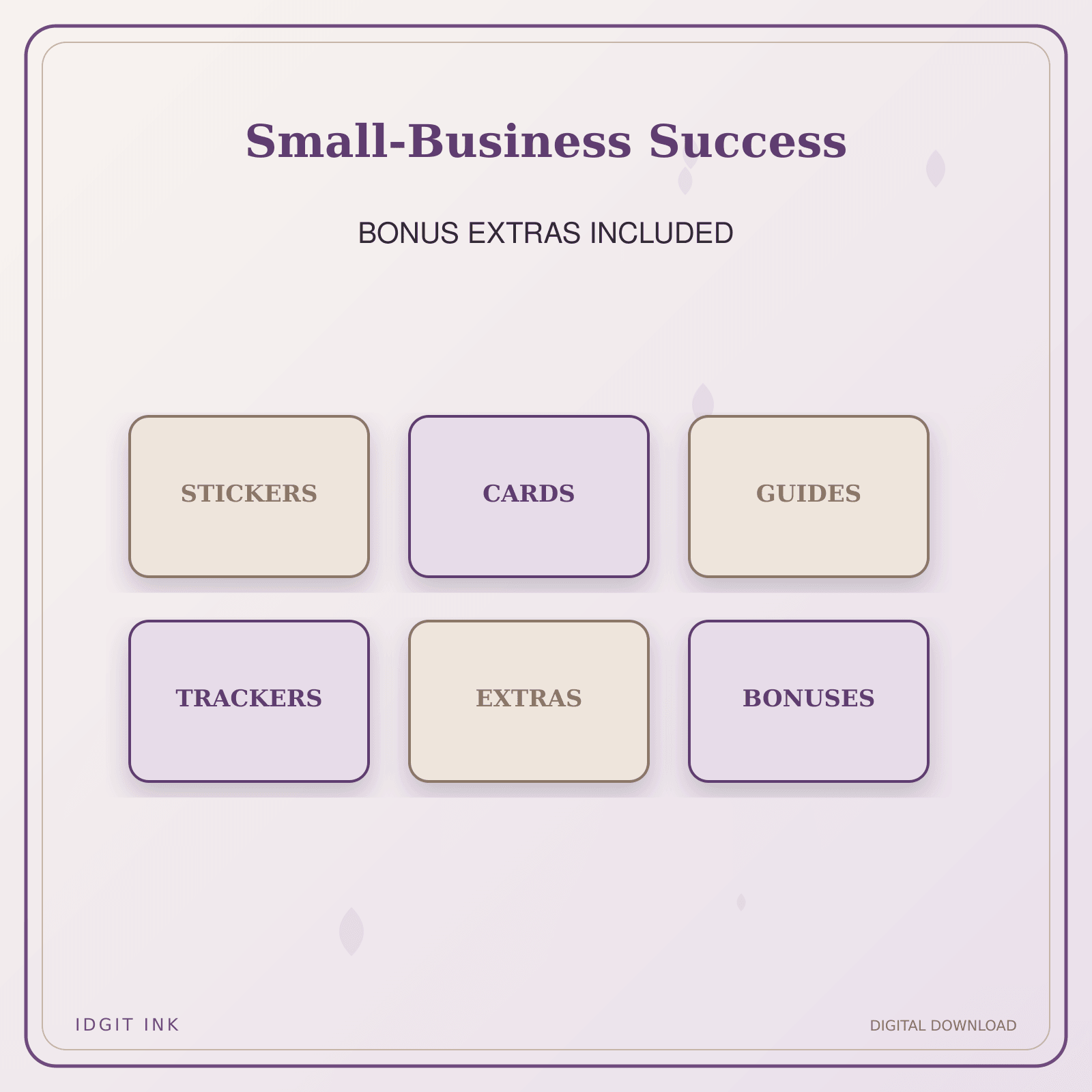 Idgit Ink Small-Business Success deluxe journal and planner bundle — included digital stickers and cards
