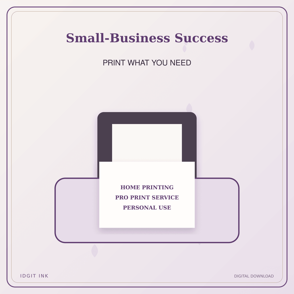 Idgit Ink Small-Business Success deluxe journal and planner bundle — home and professional printing information