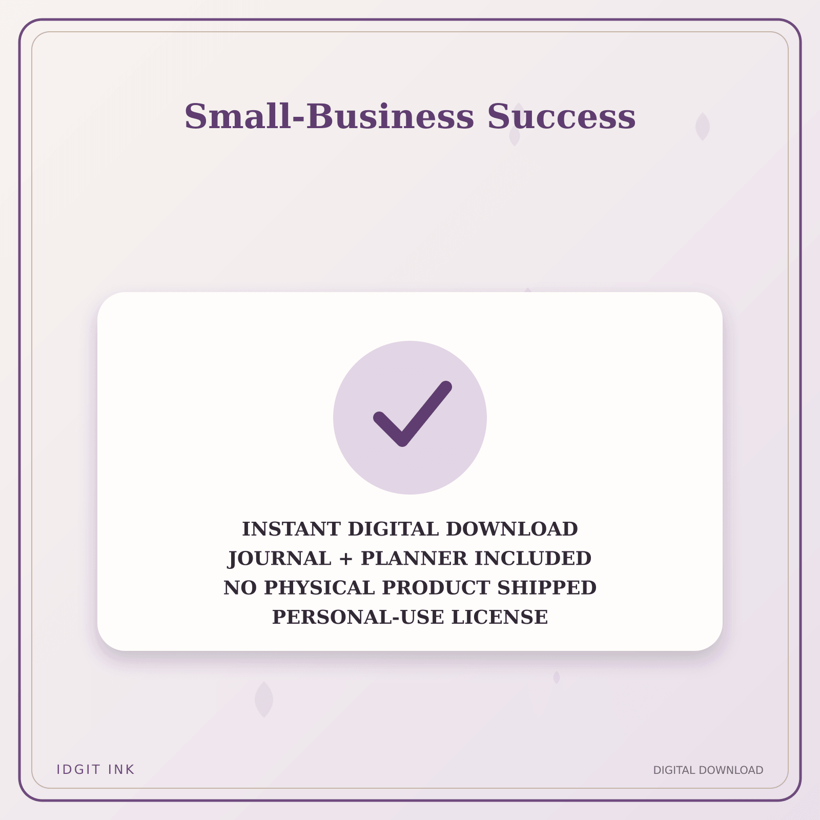 Idgit Ink Small-Business Success deluxe journal and planner bundle — instant download and no physical product notice