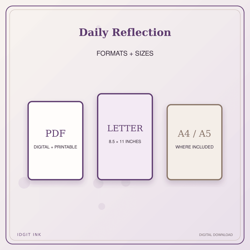 Idgit Ink Daily Reflection deluxe journal and planner bundle — digital formats and available page sizes