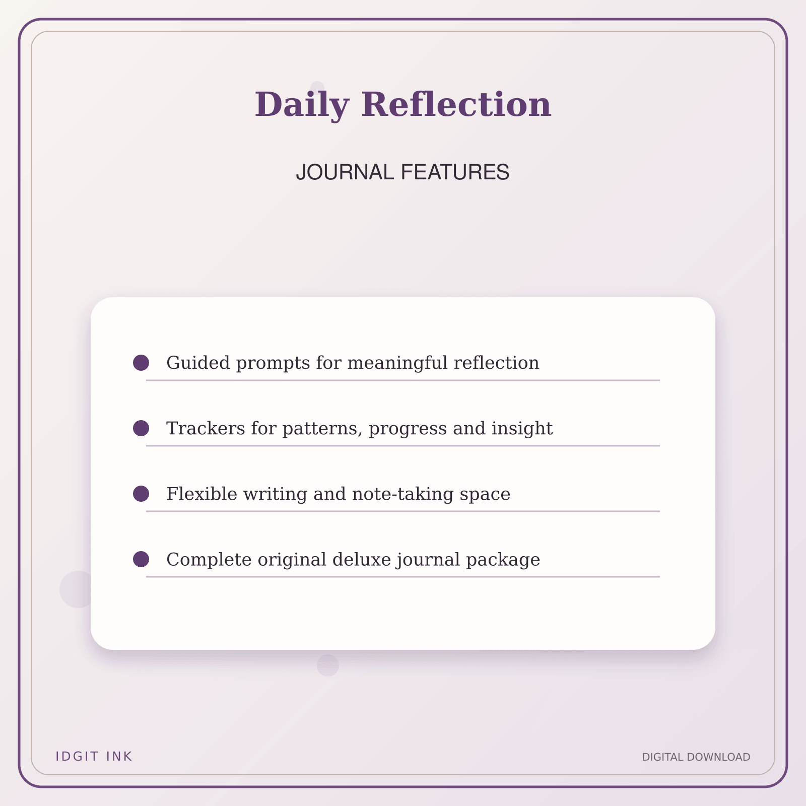 Idgit Ink Daily Reflection deluxe journal and planner bundle — journal prompts and reflection features