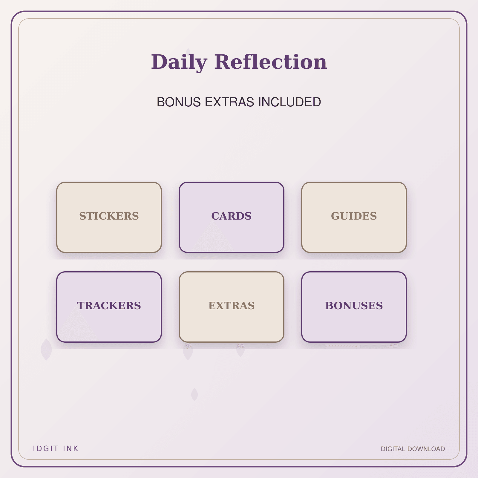 Idgit Ink Daily Reflection deluxe journal and planner bundle — included digital stickers and cards
