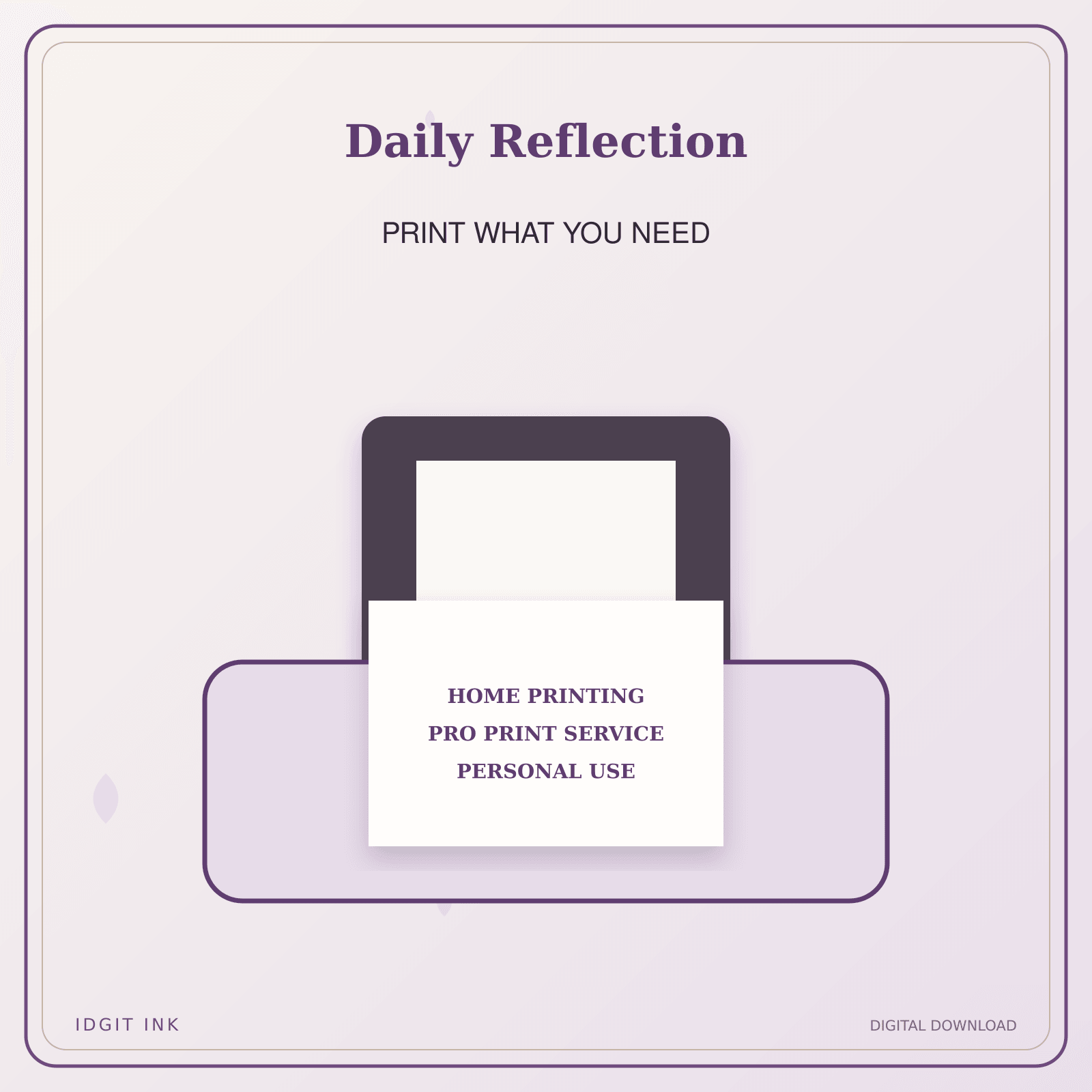 Idgit Ink Daily Reflection deluxe journal and planner bundle — home and professional printing information