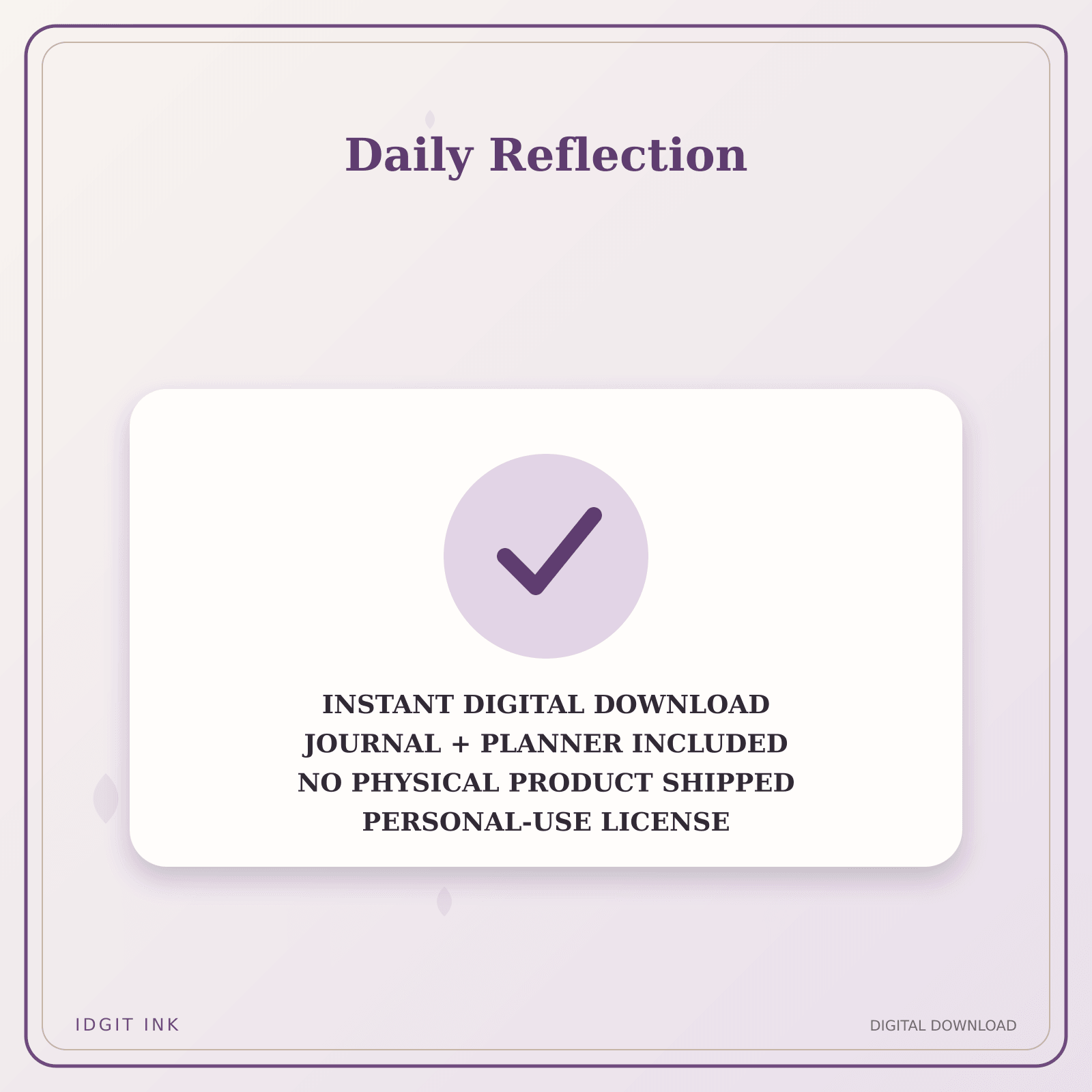 Idgit Ink Daily Reflection deluxe journal and planner bundle — instant download and no physical product notice