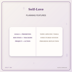 Idgit Ink Self-Love deluxe journal and planner bundle — planner organization and planning features