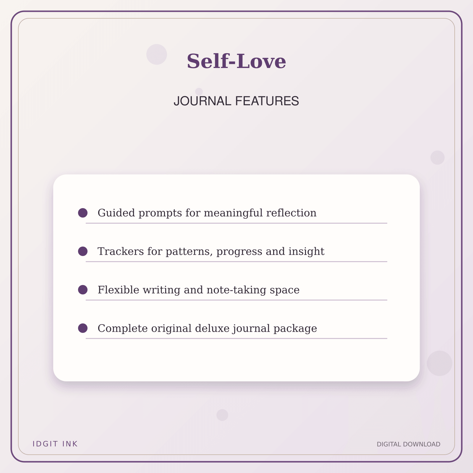 Idgit Ink Self-Love deluxe journal and planner bundle — journal prompts and reflection features