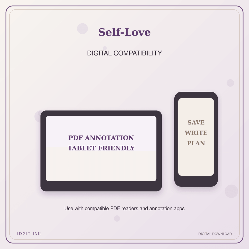 Idgit Ink Self-Love deluxe journal and planner bundle — tablet and pdf annotation compatibility