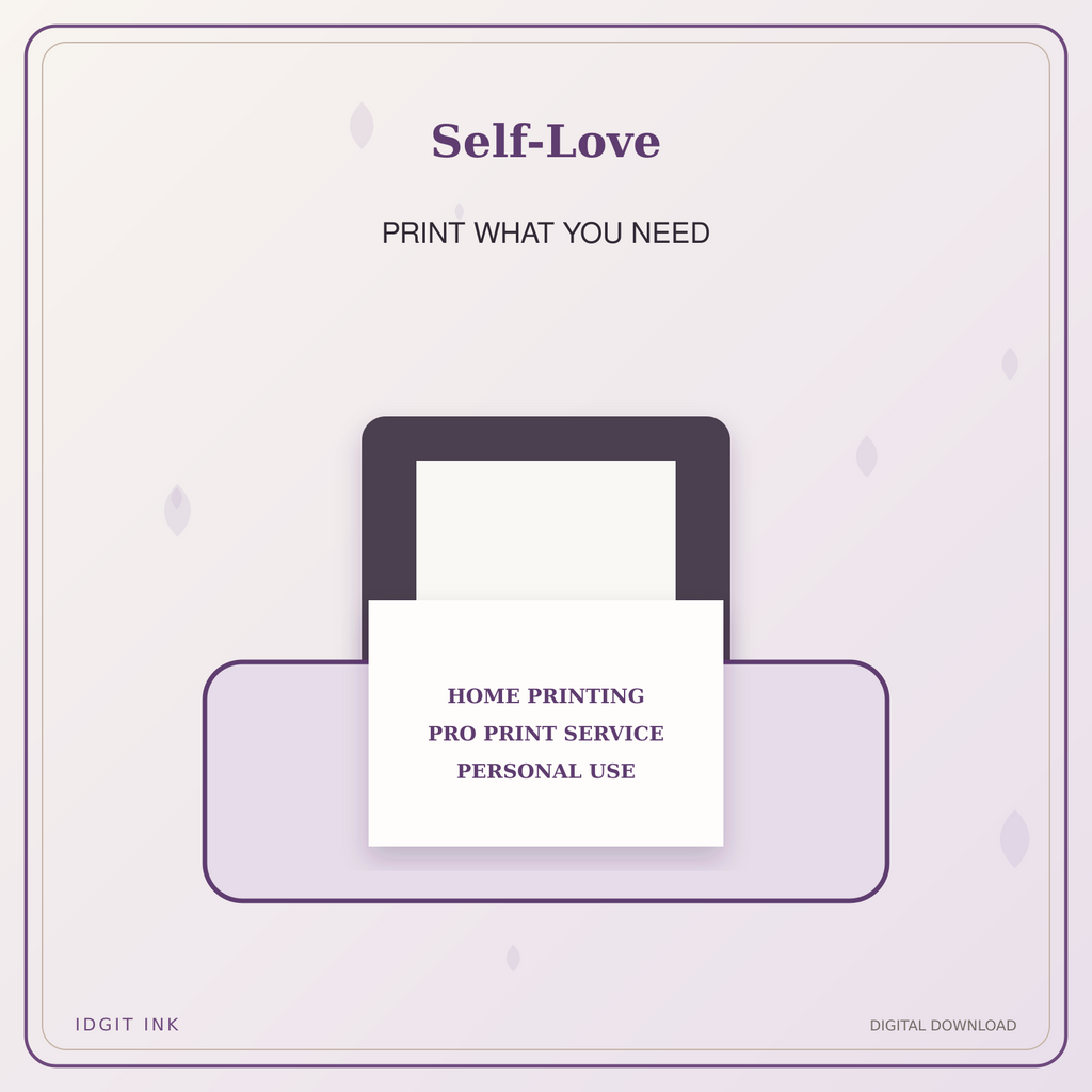 Idgit Ink Self-Love deluxe journal and planner bundle — home and professional printing information