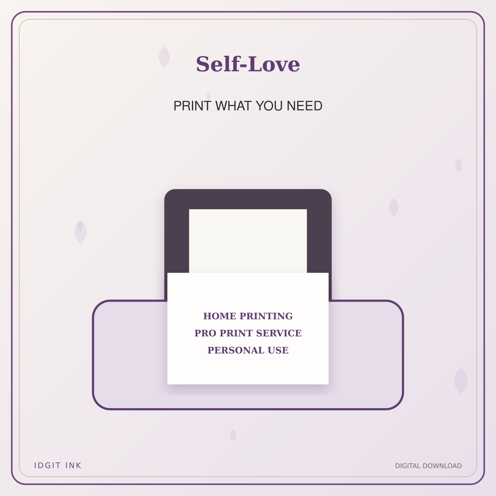 Idgit Ink Self-Love deluxe journal and planner bundle — home and professional printing information