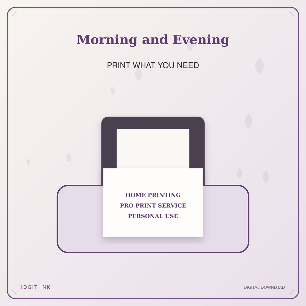 Idgit Ink Morning and Evening deluxe journal and planner bundle — home and professional printing information