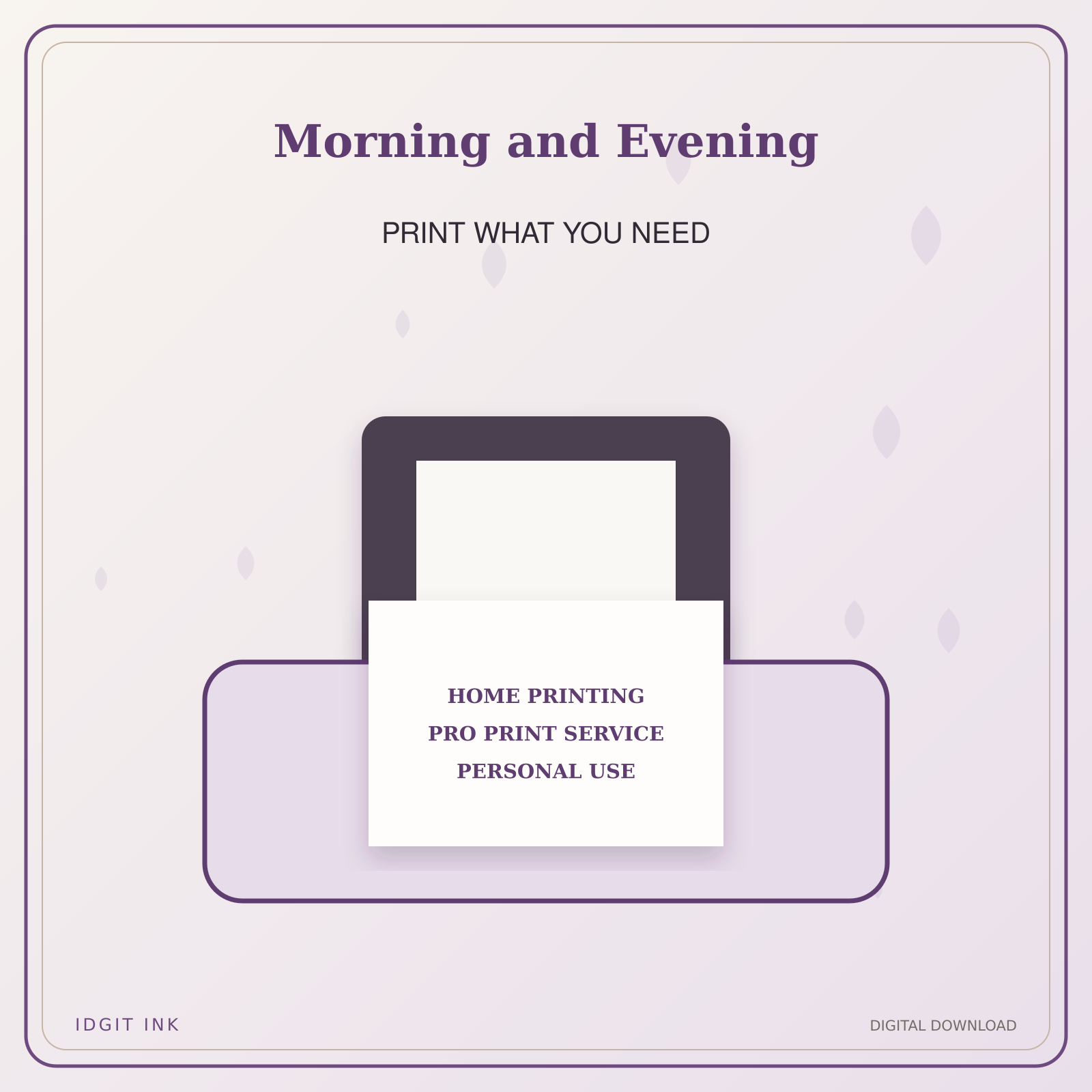 Idgit Ink Morning and Evening deluxe journal and planner bundle — home and professional printing information