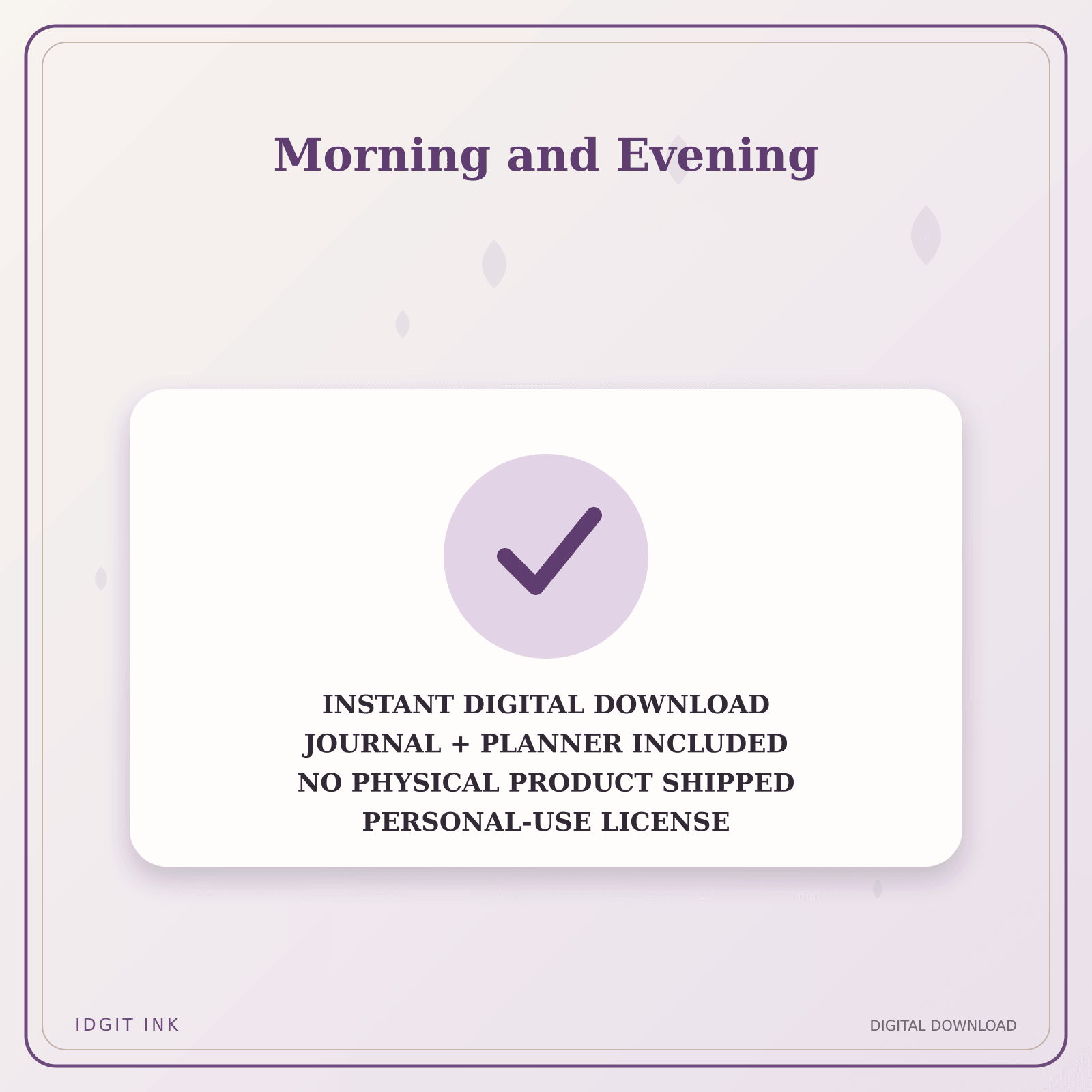 Idgit Ink Morning and Evening deluxe journal and planner bundle — instant download and no physical product notice