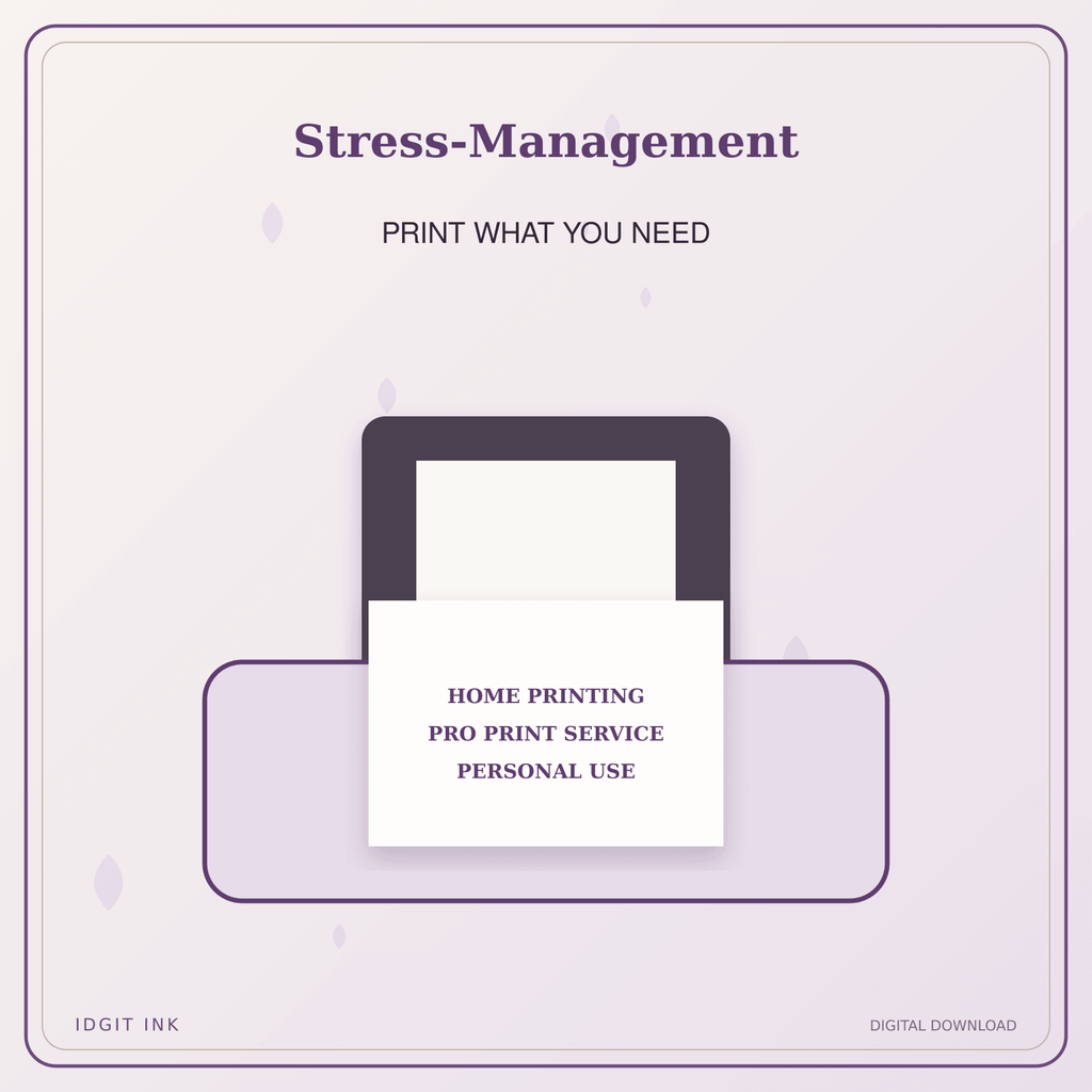 Idgit Ink Stress-Management deluxe journal and planner bundle — home and professional printing information