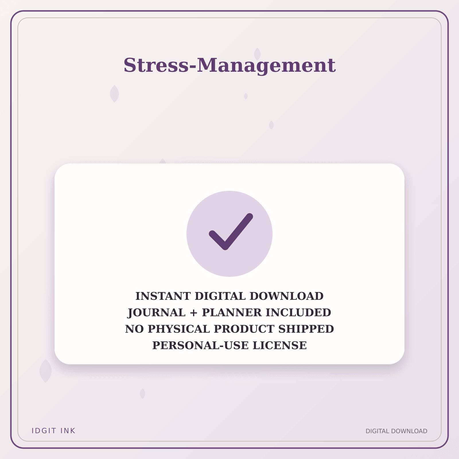 Idgit Ink Stress-Management deluxe journal and planner bundle — instant download and no physical product notice