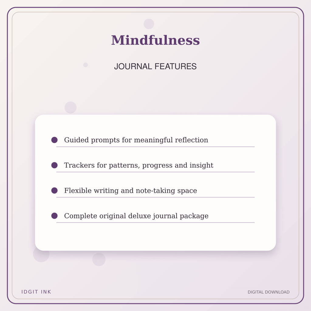 Idgit Ink Mindfulness deluxe journal and planner bundle — journal prompts and reflection features