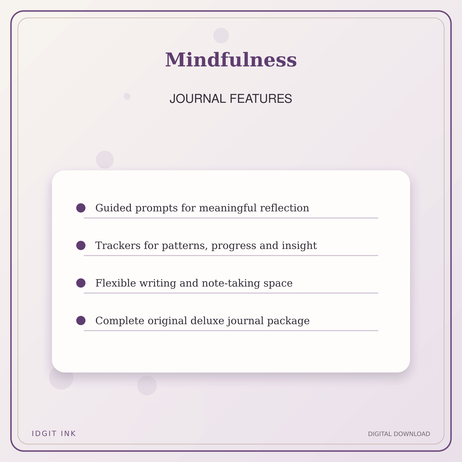 Idgit Ink Mindfulness deluxe journal and planner bundle — journal prompts and reflection features
