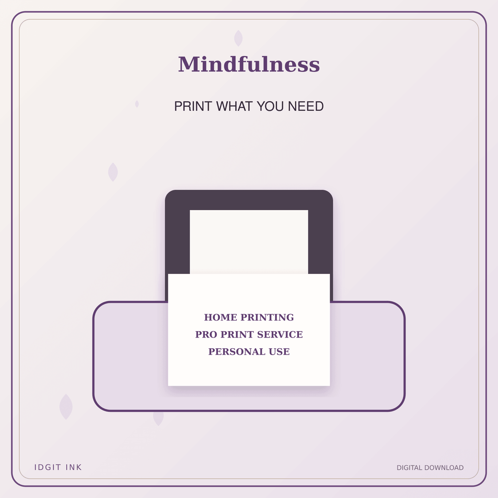 Idgit Ink Mindfulness deluxe journal and planner bundle — home and professional printing information