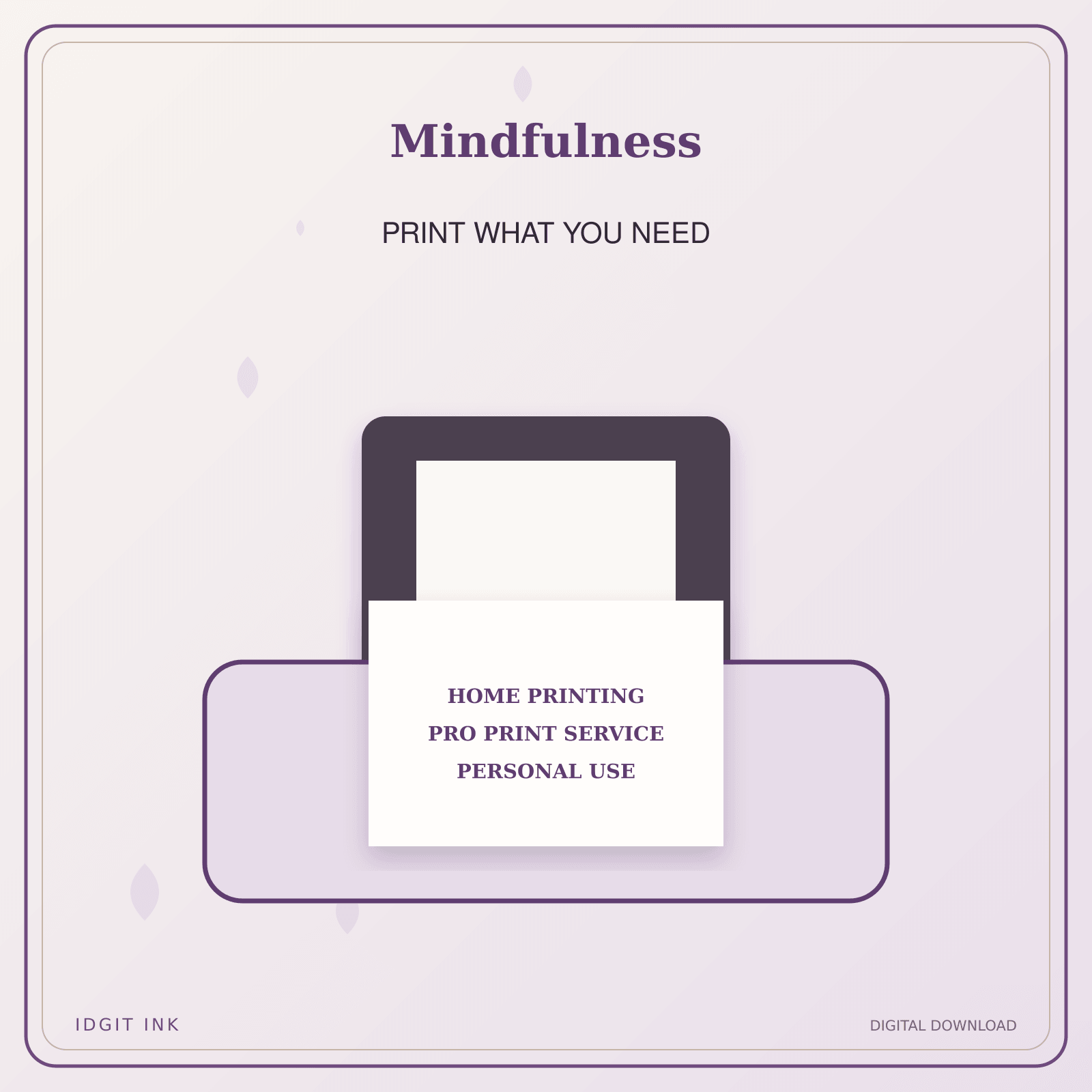 Idgit Ink Mindfulness deluxe journal and planner bundle — home and professional printing information