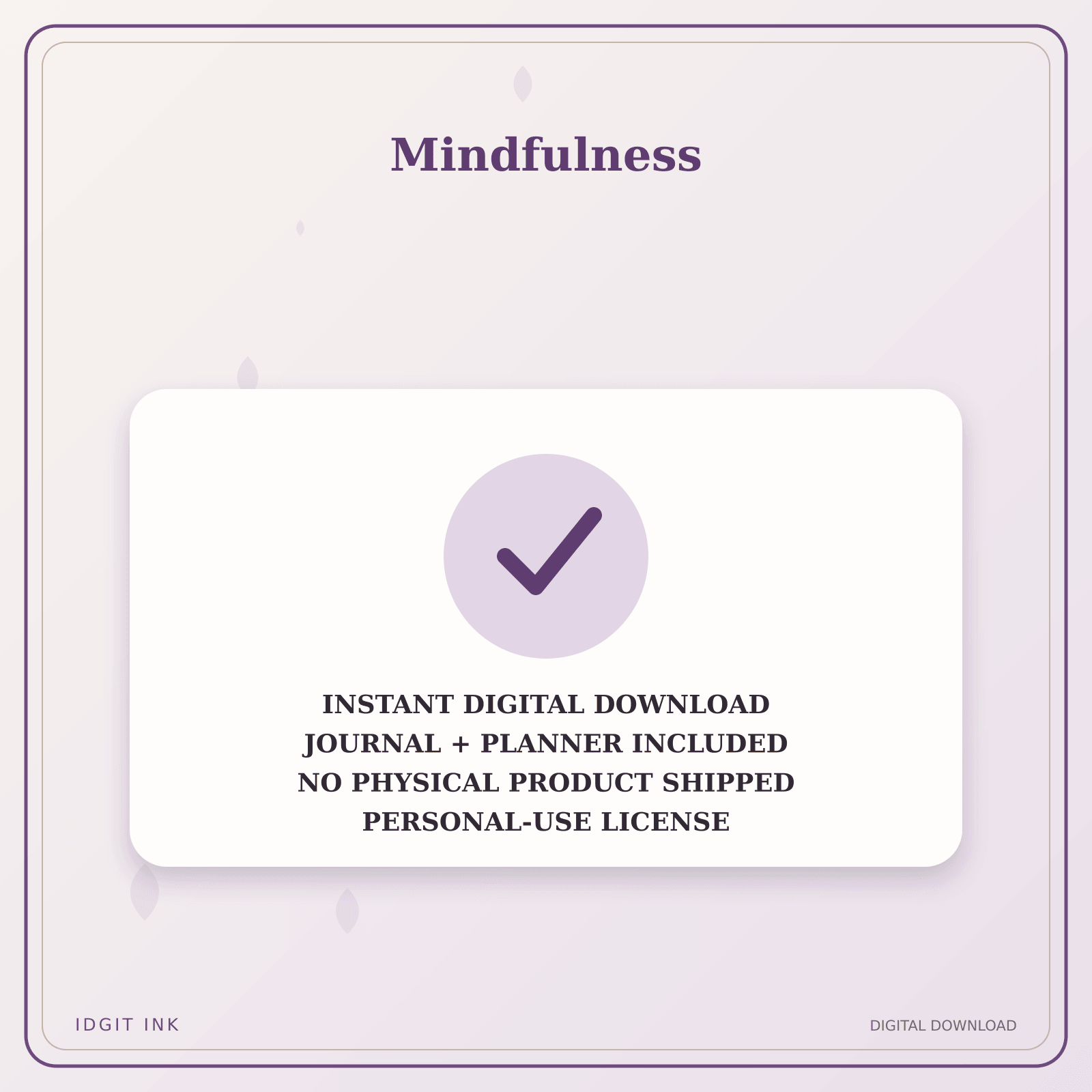 Idgit Ink Mindfulness deluxe journal and planner bundle — instant download and no physical product notice