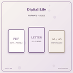 Idgit Ink Digital Life deluxe journal and planner bundle — digital formats and available page sizes