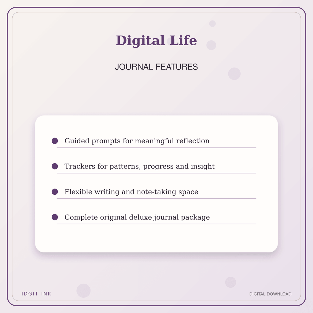 Idgit Ink Digital Life deluxe journal and planner bundle — journal prompts and reflection features