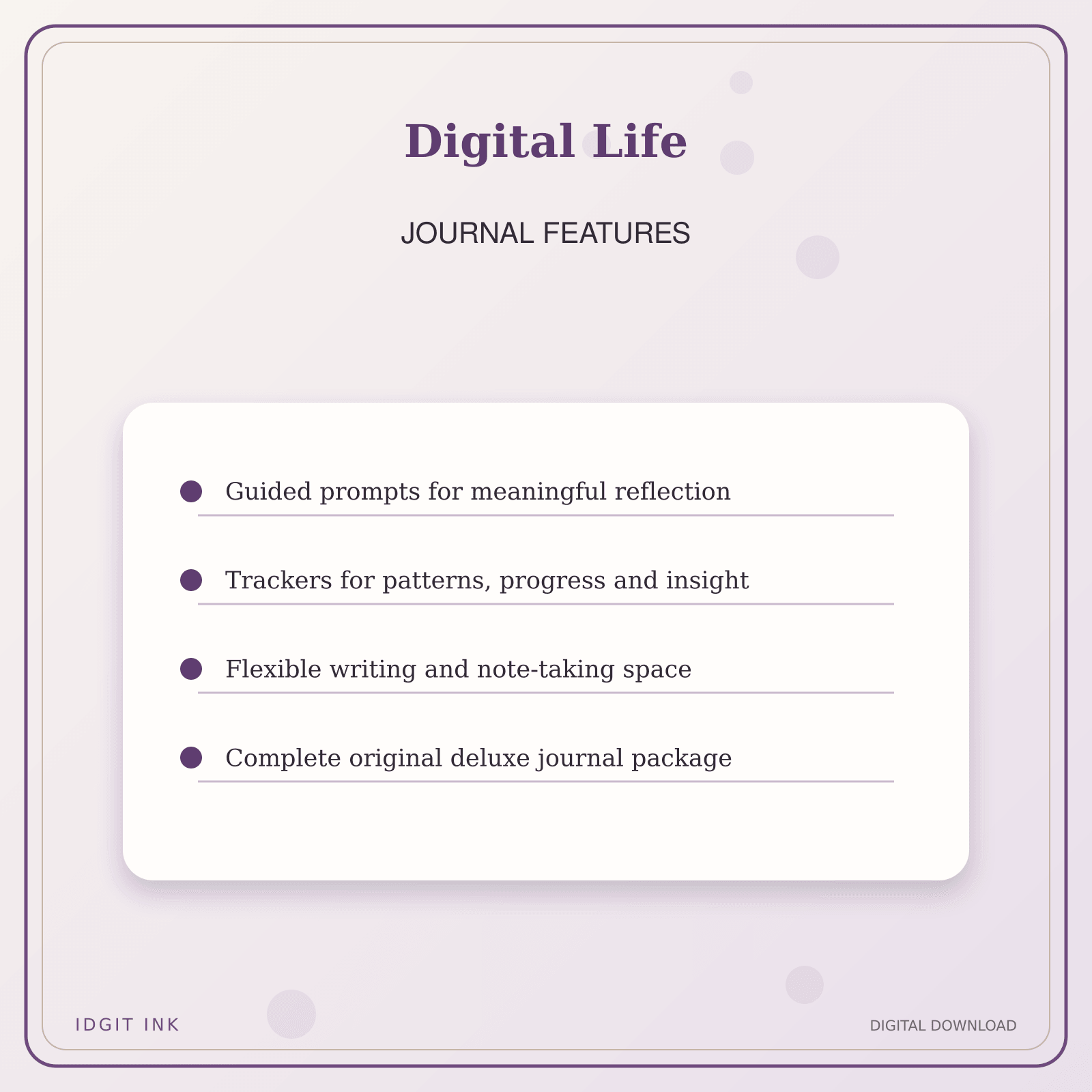 Idgit Ink Digital Life deluxe journal and planner bundle — journal prompts and reflection features