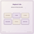 Idgit Ink Digital Life deluxe journal and planner bundle — included digital stickers and cards