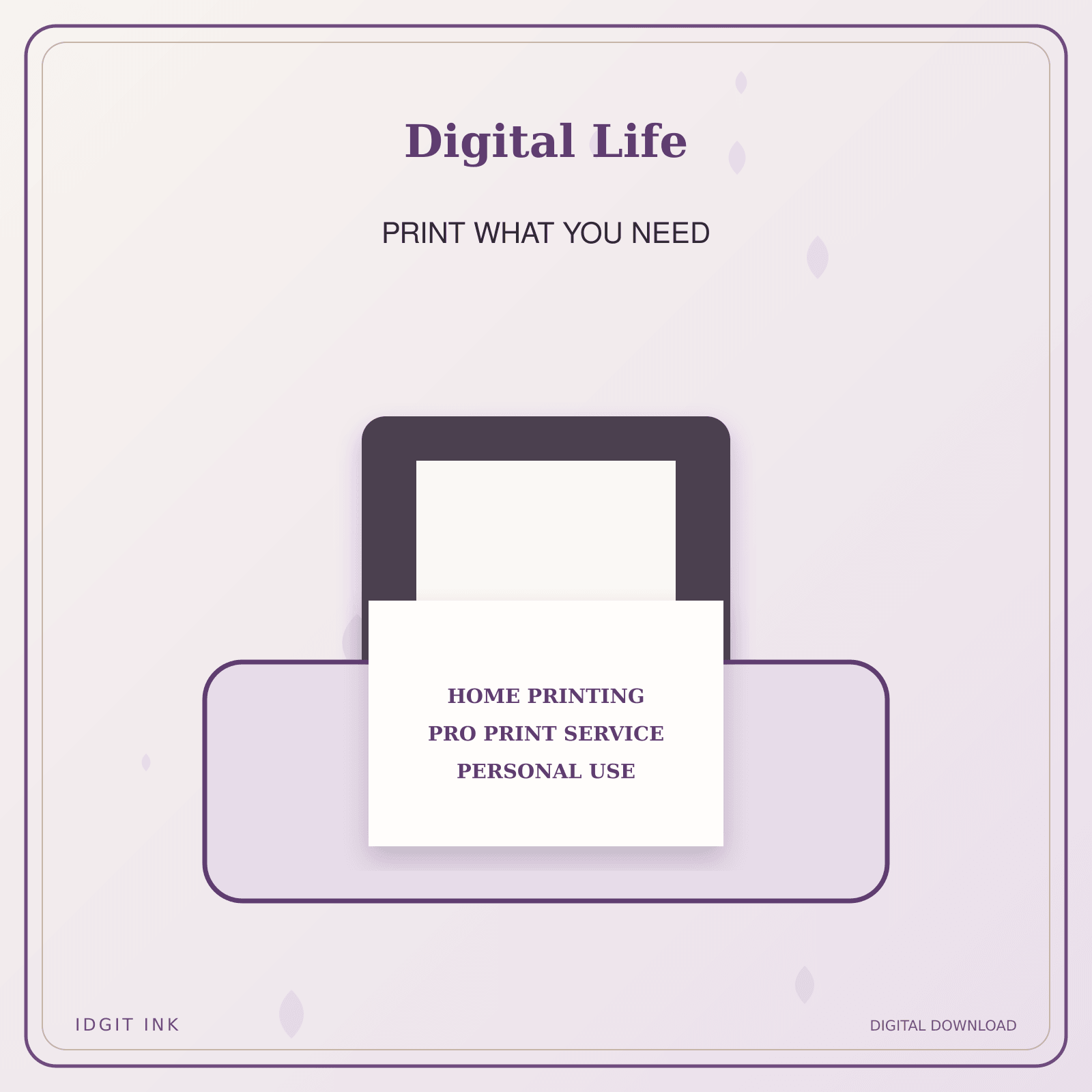 Idgit Ink Digital Life deluxe journal and planner bundle — home and professional printing information