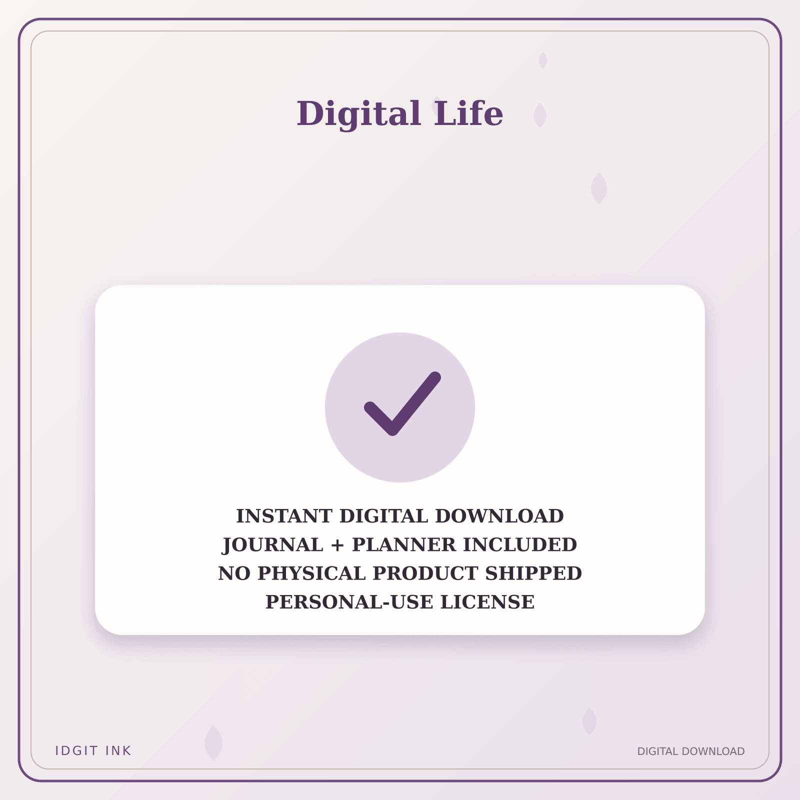 Idgit Ink Digital Life deluxe journal and planner bundle — instant download and no physical product notice