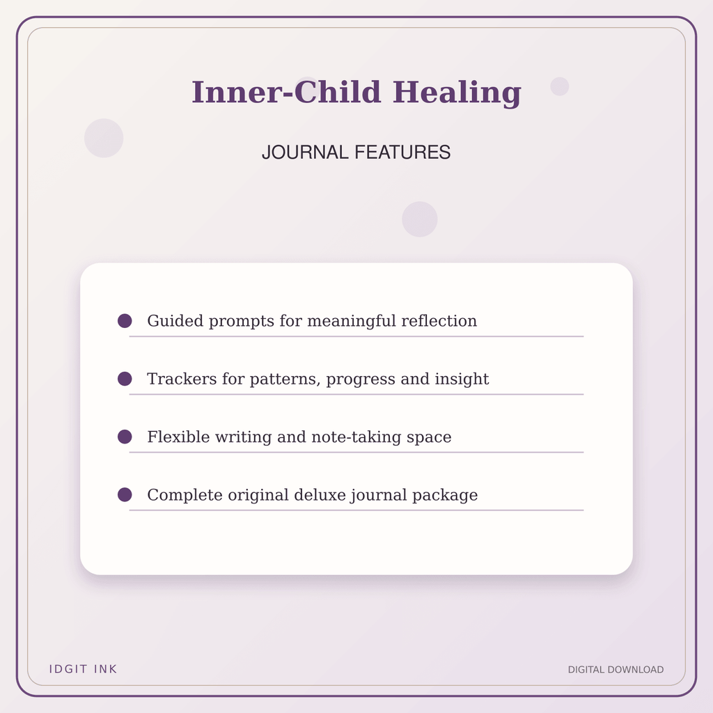 Idgit Ink Inner-Child Healing deluxe journal and planner bundle — journal prompts and reflection features
