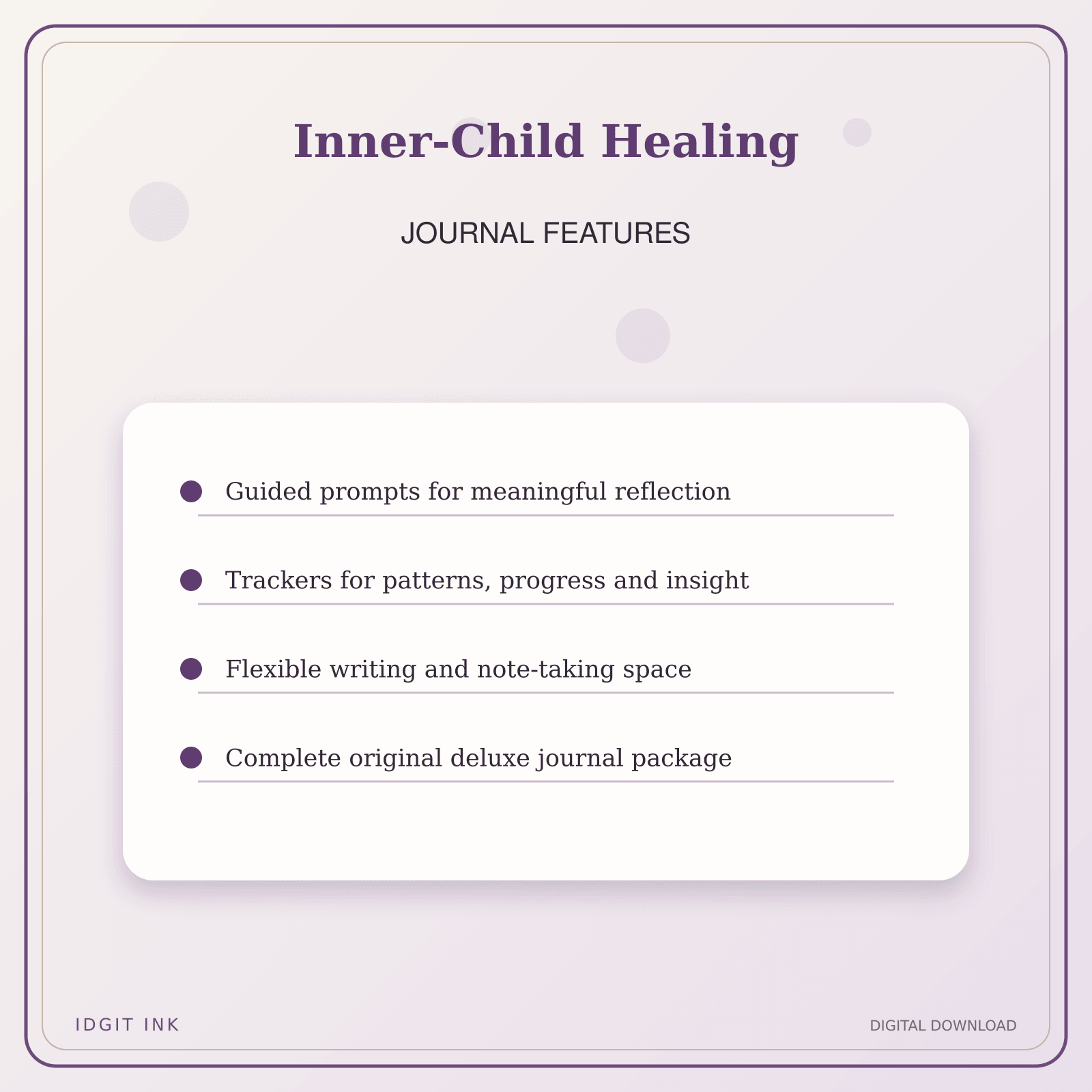 Idgit Ink Inner-Child Healing deluxe journal and planner bundle — journal prompts and reflection features