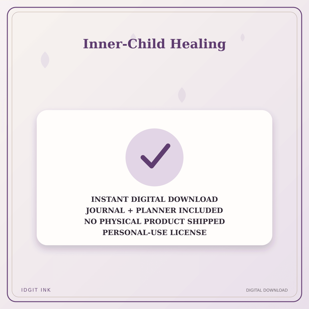 Idgit Ink Inner-Child Healing deluxe journal and planner bundle — instant download and no physical product notice