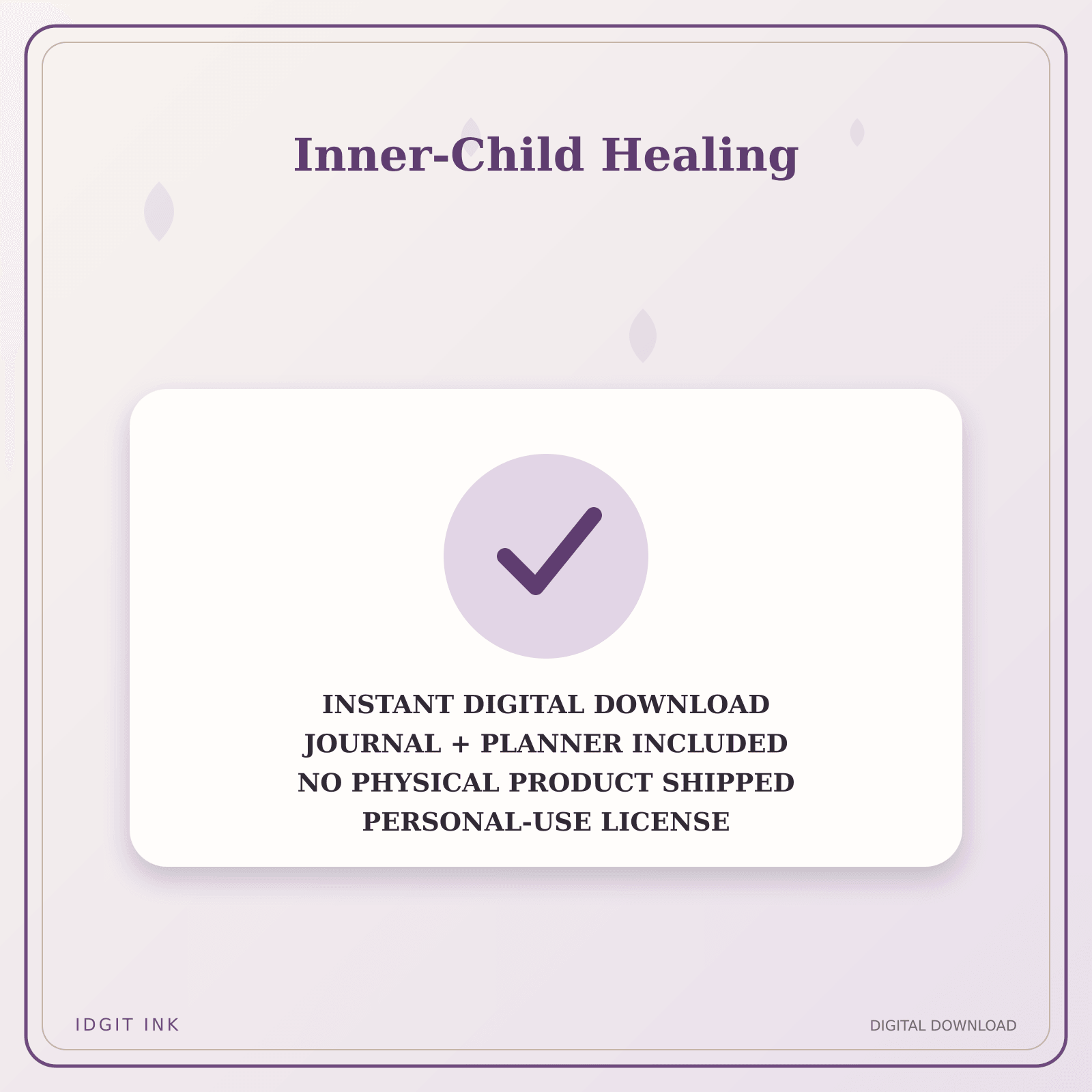 Idgit Ink Inner-Child Healing deluxe journal and planner bundle — instant download and no physical product notice