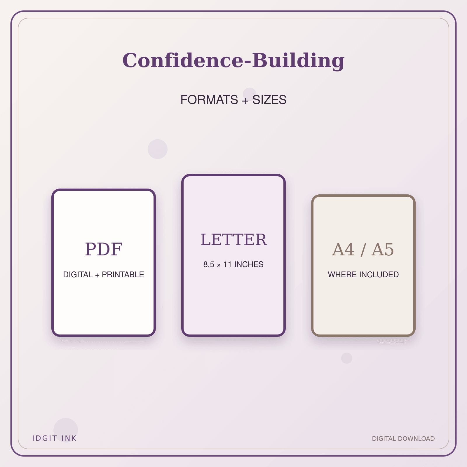 Idgit Ink Confidence-Building deluxe journal and planner bundle — digital formats and available page sizes