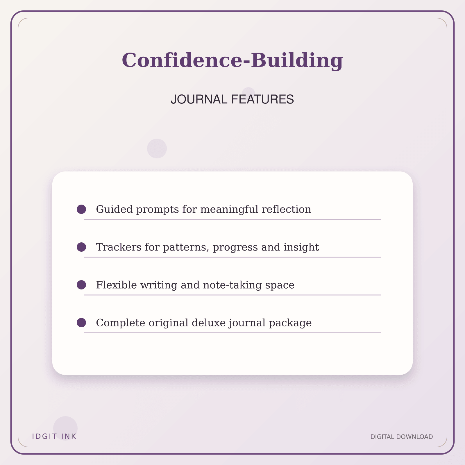 Idgit Ink Confidence-Building deluxe journal and planner bundle — journal prompts and reflection features