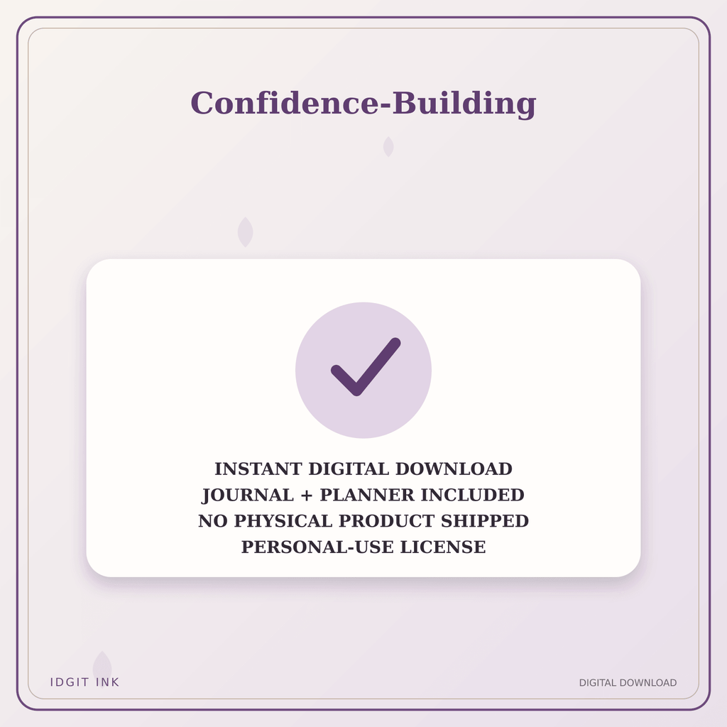 Idgit Ink Confidence-Building deluxe journal and planner bundle — instant download and no physical product notice