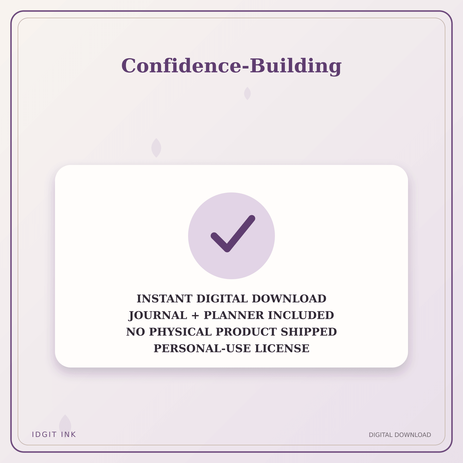 Idgit Ink Confidence-Building deluxe journal and planner bundle — instant download and no physical product notice