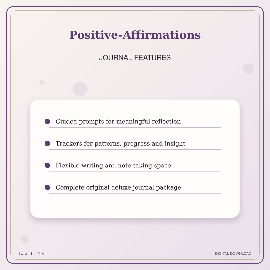 Idgit Ink Positive-Affirmations deluxe journal and planner bundle — journal prompts and reflection features