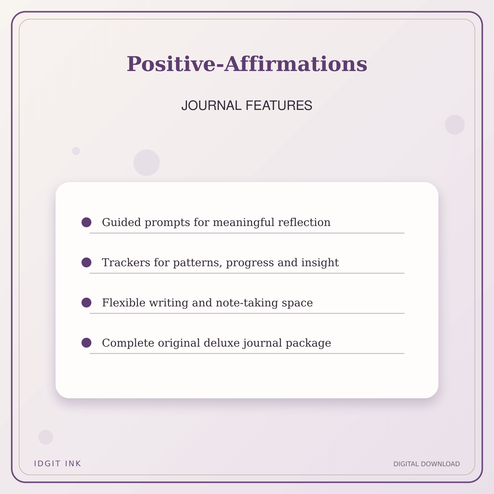 Idgit Ink Positive-Affirmations deluxe journal and planner bundle — journal prompts and reflection features