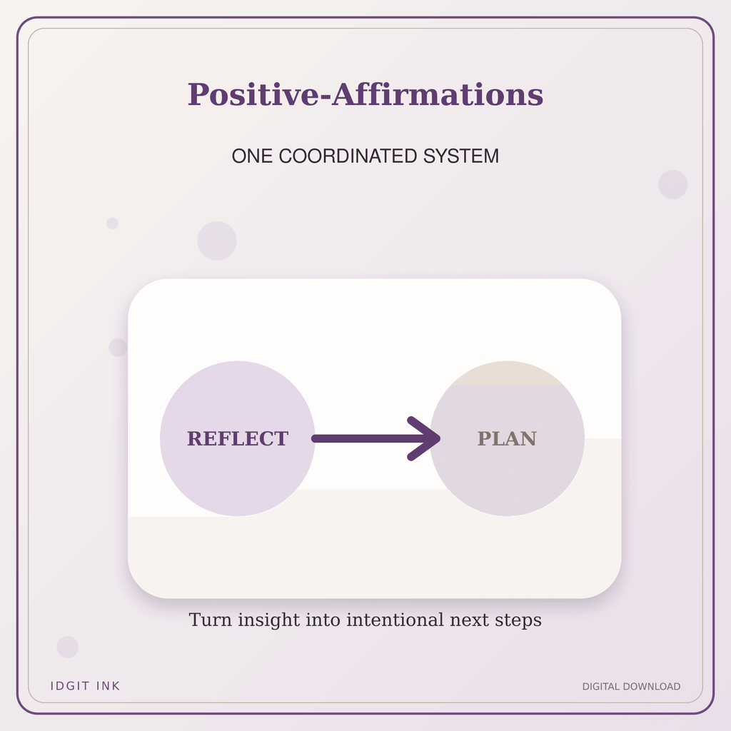 Idgit Ink Positive-Affirmations deluxe journal and planner bundle — topic-specific benefits and use cases