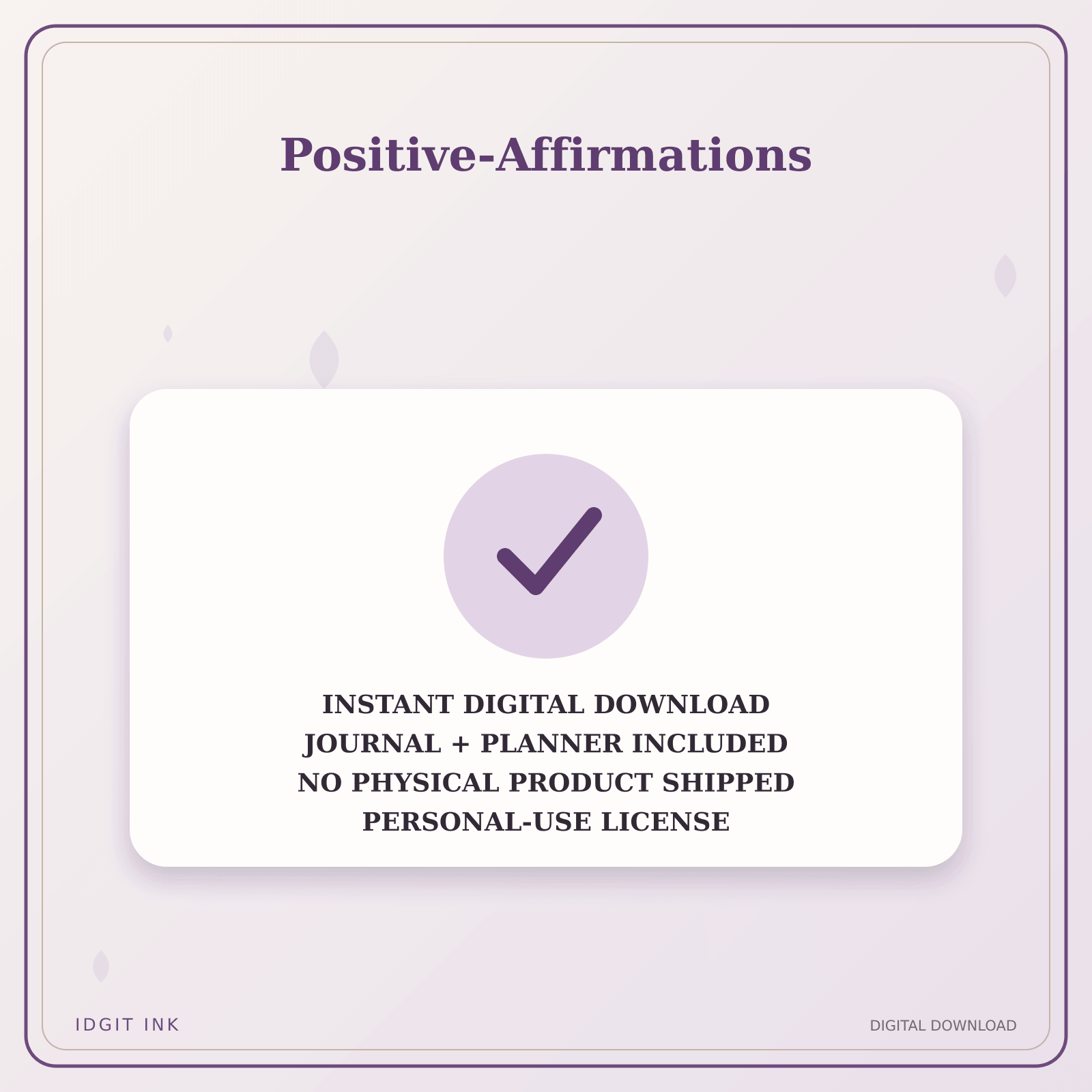 Idgit Ink Positive-Affirmations deluxe journal and planner bundle — instant download and no physical product notice