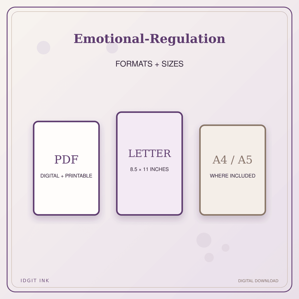 Idgit Ink Emotional-Regulation deluxe journal and planner bundle — digital formats and available page sizes