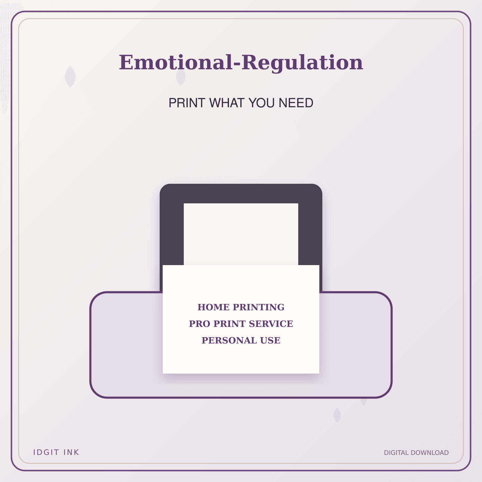 Idgit Ink Emotional-Regulation deluxe journal and planner bundle — home and professional printing information