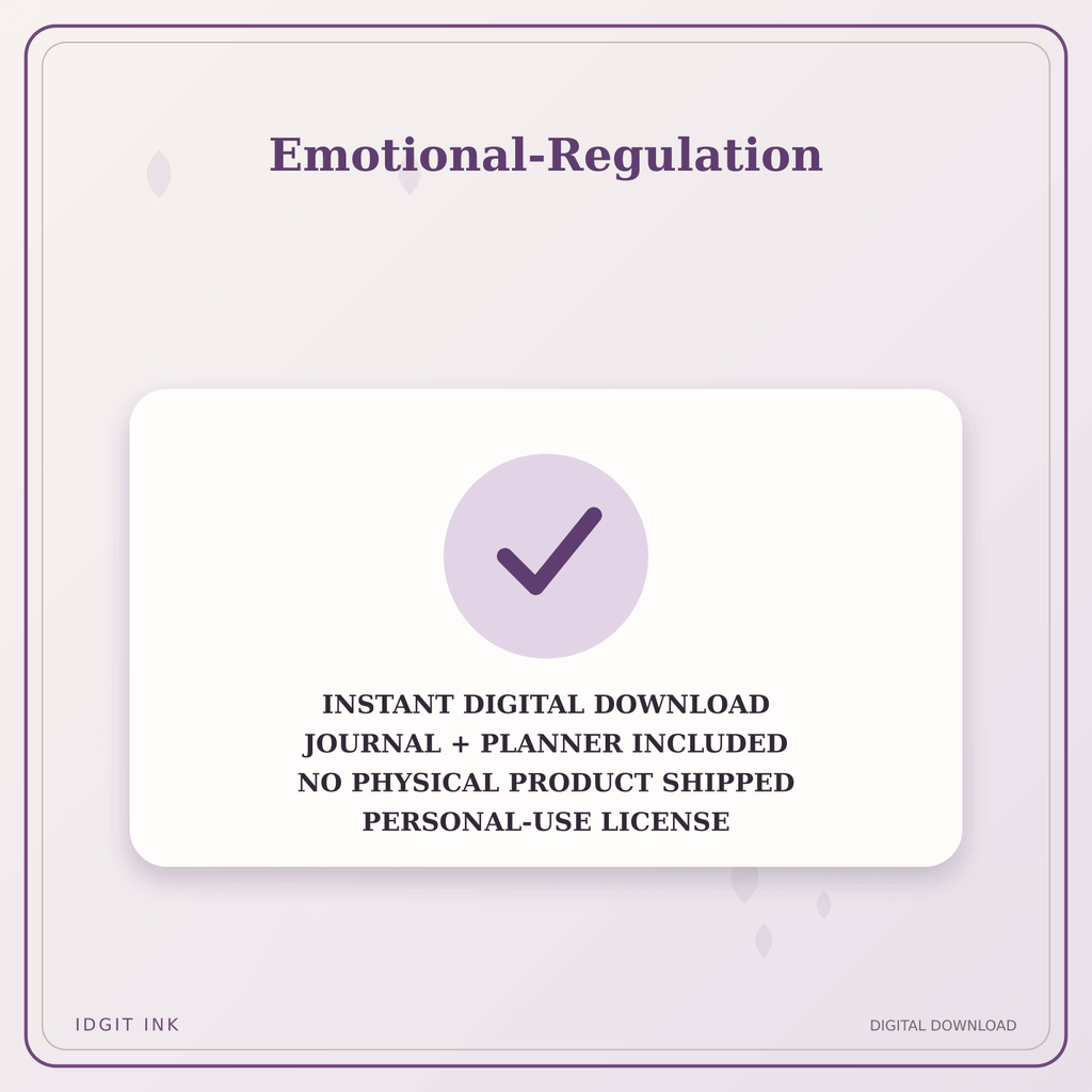 Idgit Ink Emotional-Regulation deluxe journal and planner bundle — instant download and no physical product notice