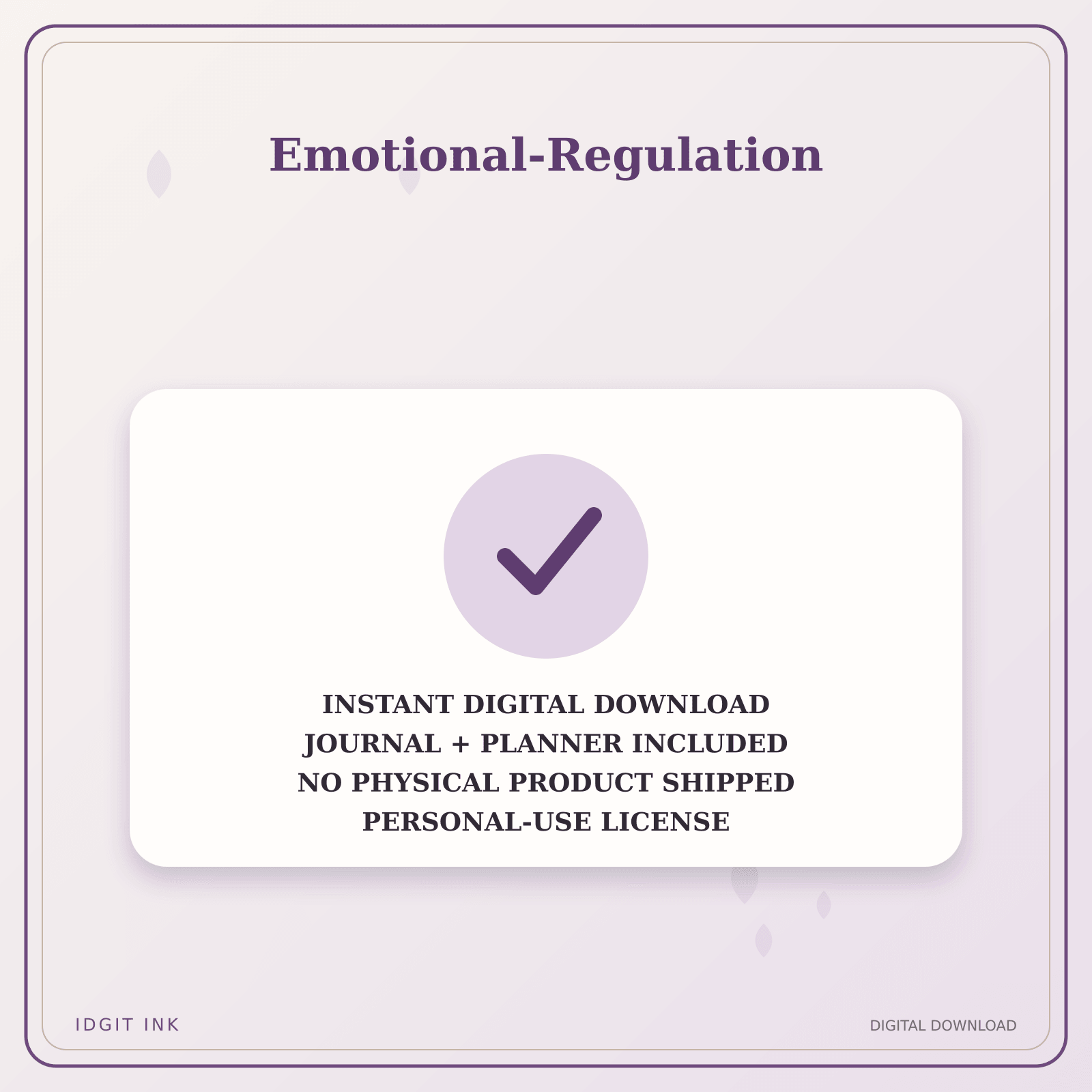 Idgit Ink Emotional-Regulation deluxe journal and planner bundle — instant download and no physical product notice