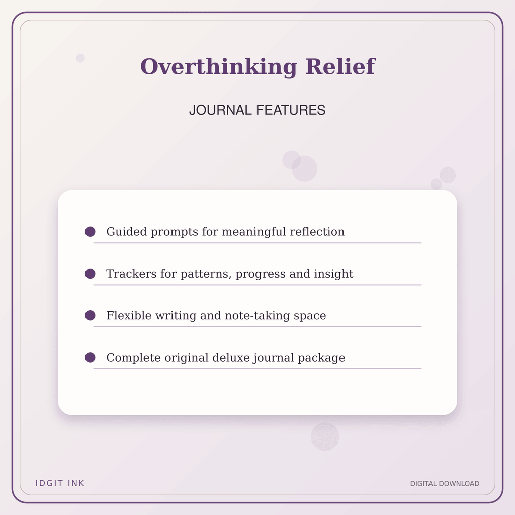 Idgit Ink Overthinking Relief deluxe journal and planner bundle — journal prompts and reflection features