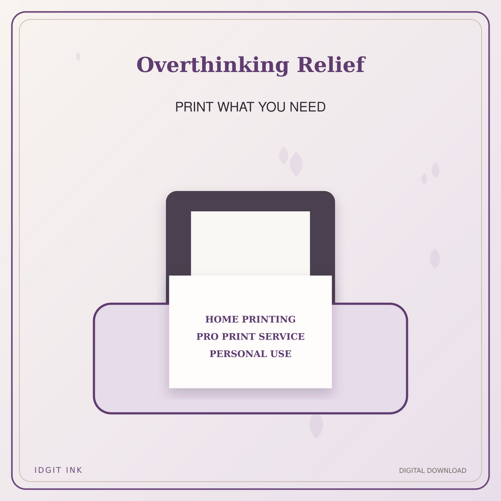 Idgit Ink Overthinking Relief deluxe journal and planner bundle — home and professional printing information