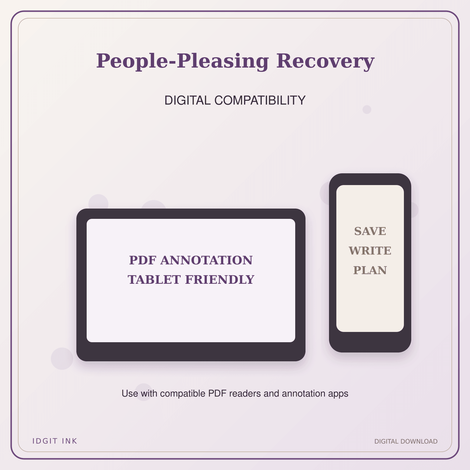 Idgit Ink People-Pleasing Recovery deluxe journal and planner bundle — tablet and pdf annotation compatibility
