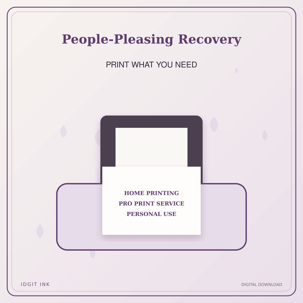 Idgit Ink People-Pleasing Recovery deluxe journal and planner bundle — home and professional printing information